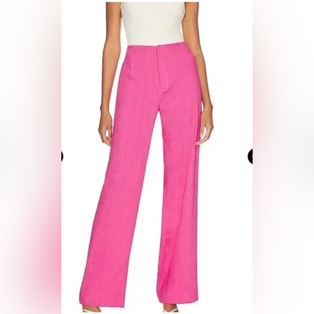 Frame Wide Leg Trouser in Flamingo